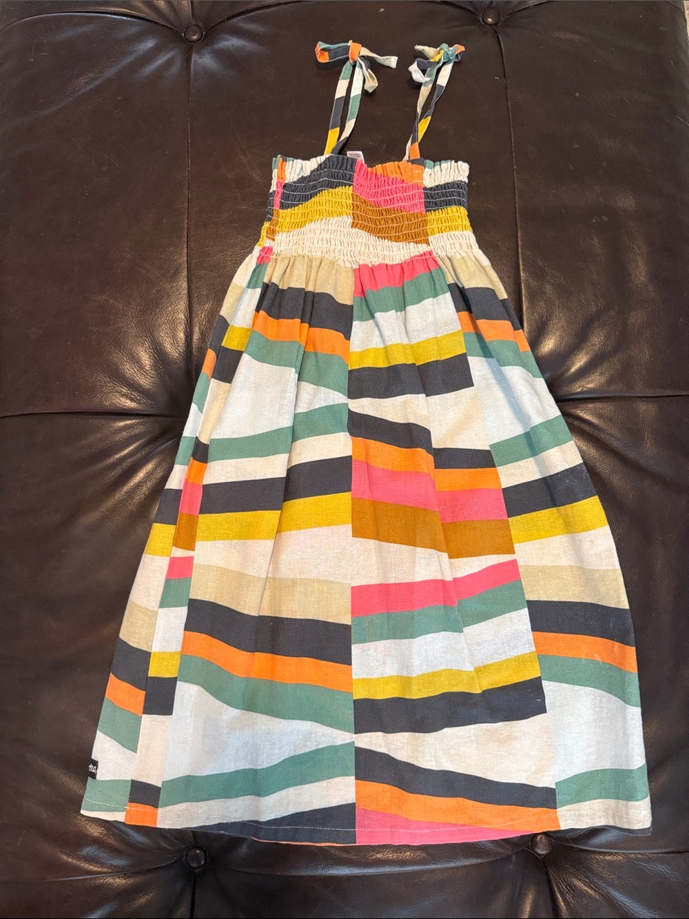Tea Collection Multicolor Striped Sundress with Tie Straps